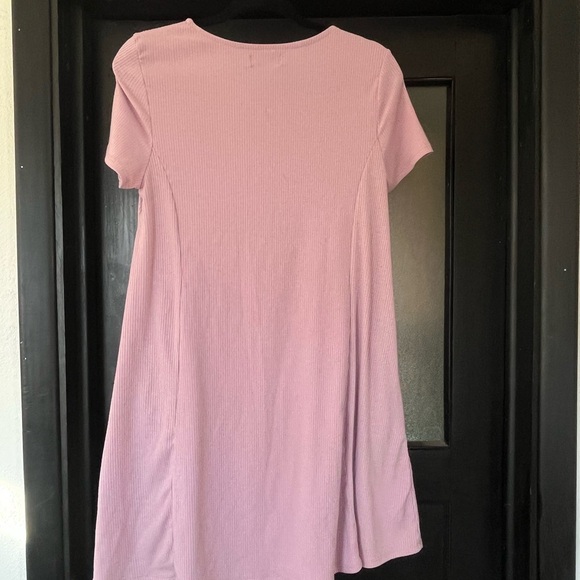 Pink Ribbed Dress with pockets - Picture 2 of 3